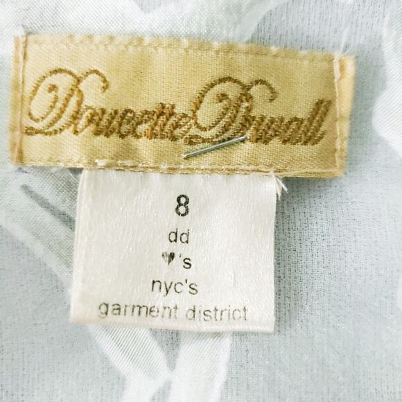 Doucette Duvall Gray One Shoulder Cocktail Dress 8 Large Shoulder Bow, Pockets - Picture 6 of 7